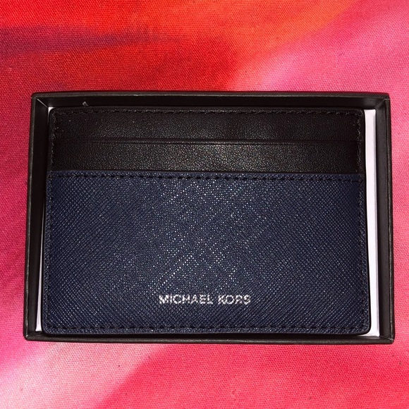 Michael Kors Andy Saffiano Card Case in Navy - Picture 3 of 3